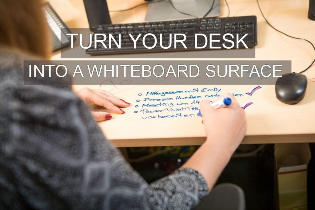 Naslovna slika z napisom spremenite svojo mizo v piši briši površino.